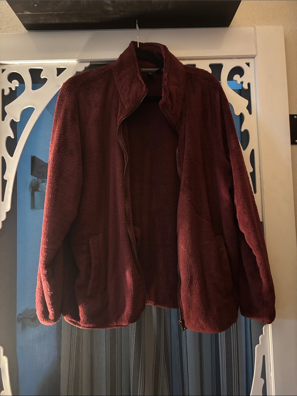 Volcom Burgundy Plush Full-Zip Jacket